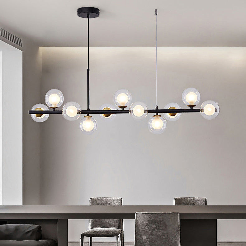 Hanglamp Vormlux Linea — ijzer en glas, 83 cm breed — afbeelding 6