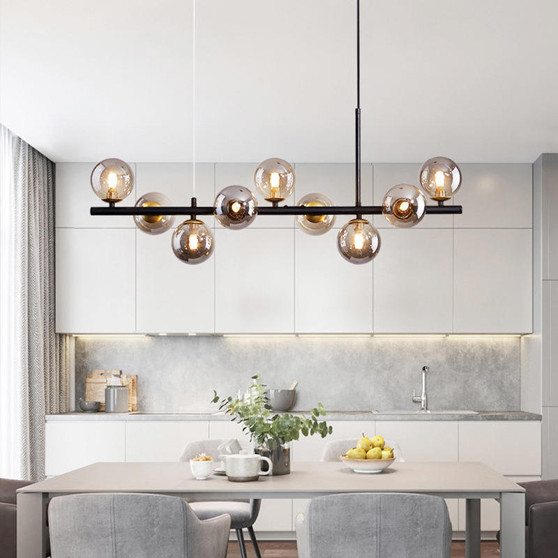 Hanglamp Vormlux Linea — ijzer en glas, 83 cm breed — afbeelding 3