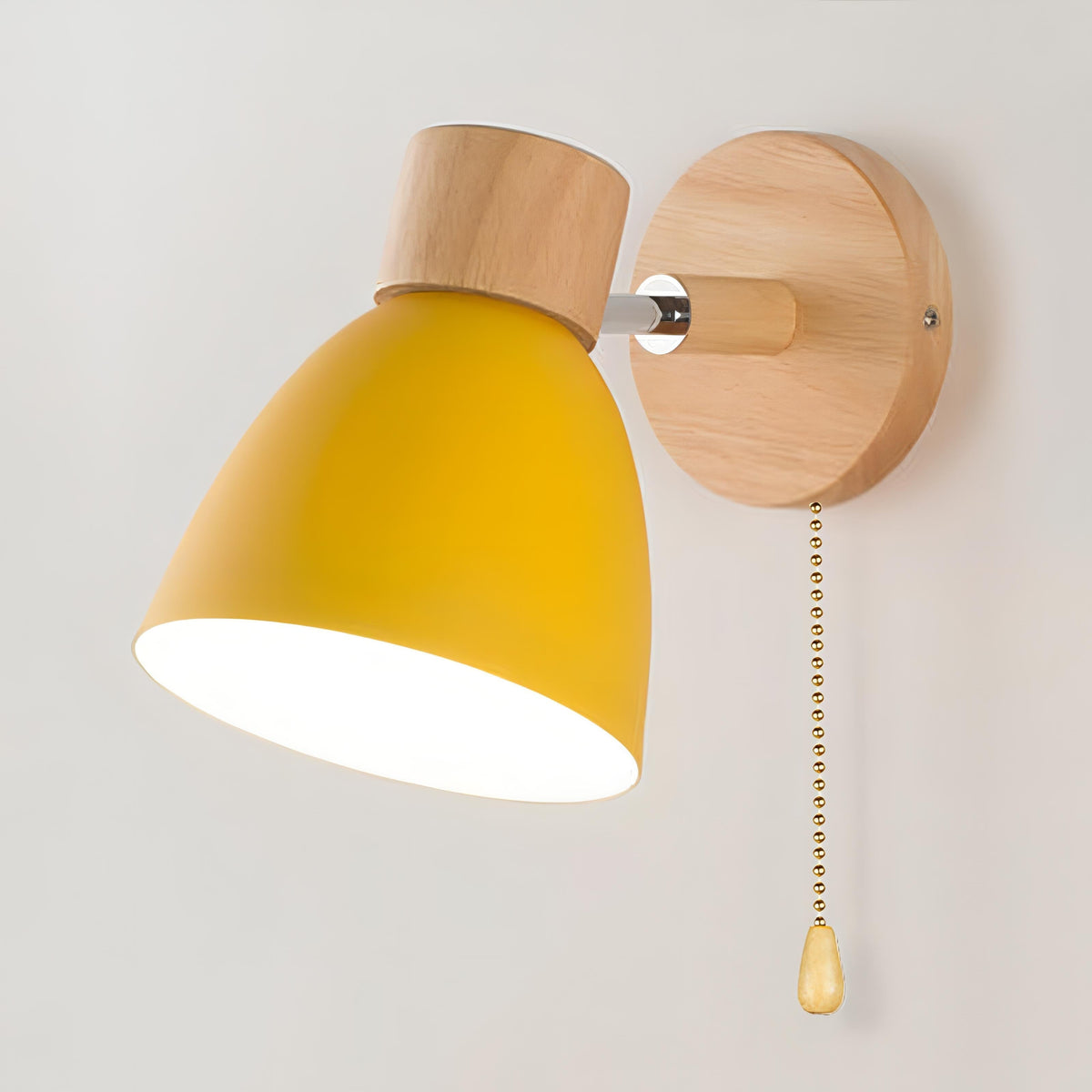 Wandlamp Hout — trekschakelaar, fitting E27, 20,5 cm — afbeelding 5