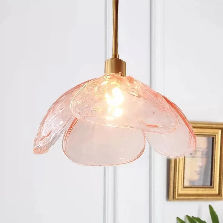Hanglamp Bloemblad — glazen kap van 33 cm, E27 — afbeelding 3