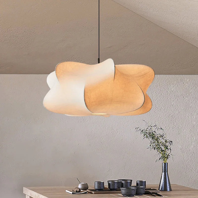 Hanglamp Zijde — ijzer en zijde, drie maten — afbeelding 3