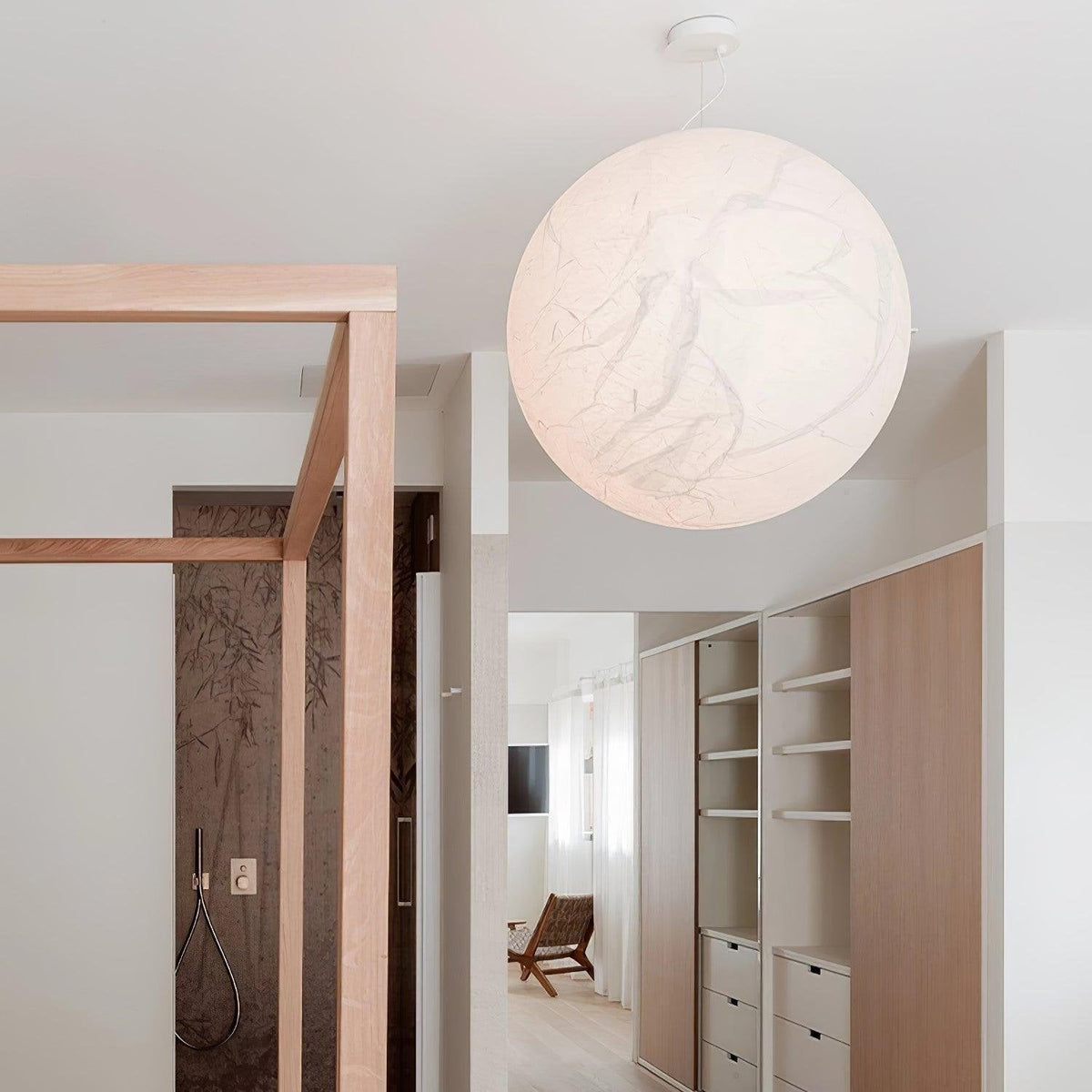 Hanglamp Zijde — moerbeizijde en acryl, 30 tot 50 cm — afbeelding 2