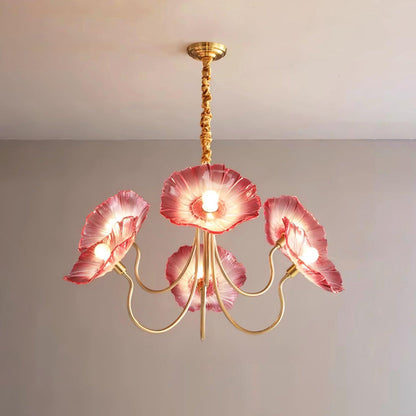 Kroonluchter Bloem — matglas, drie of zes armen — afbeelding 4