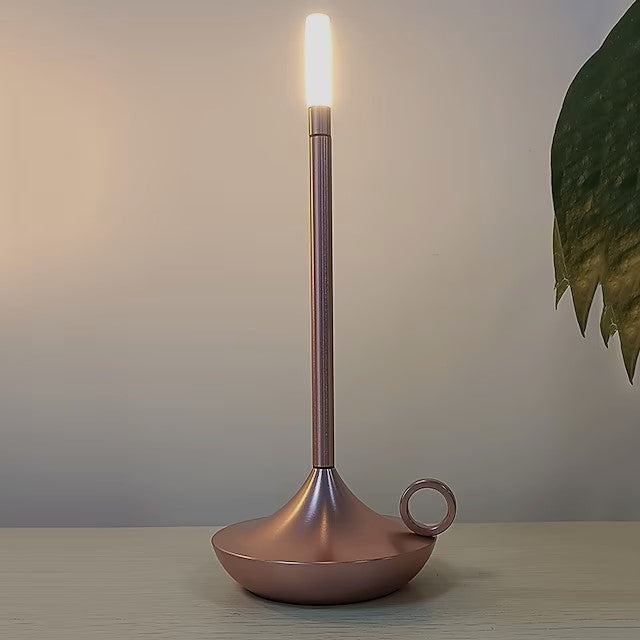 Draadloze tafellamp Kaars — geborsteld aluminium — afbeelding 4