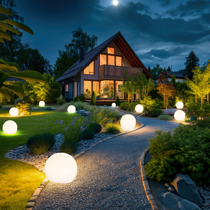 Buitenlamp Bolvorm — zonne-energie, IP65, zes maten — afbeelding 2