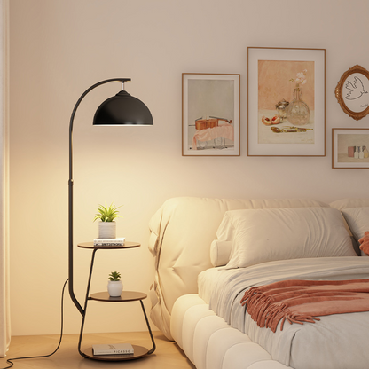Vloerlamp Noord — met bijzettafel, ijzer, H 162 cm — afbeelding 1