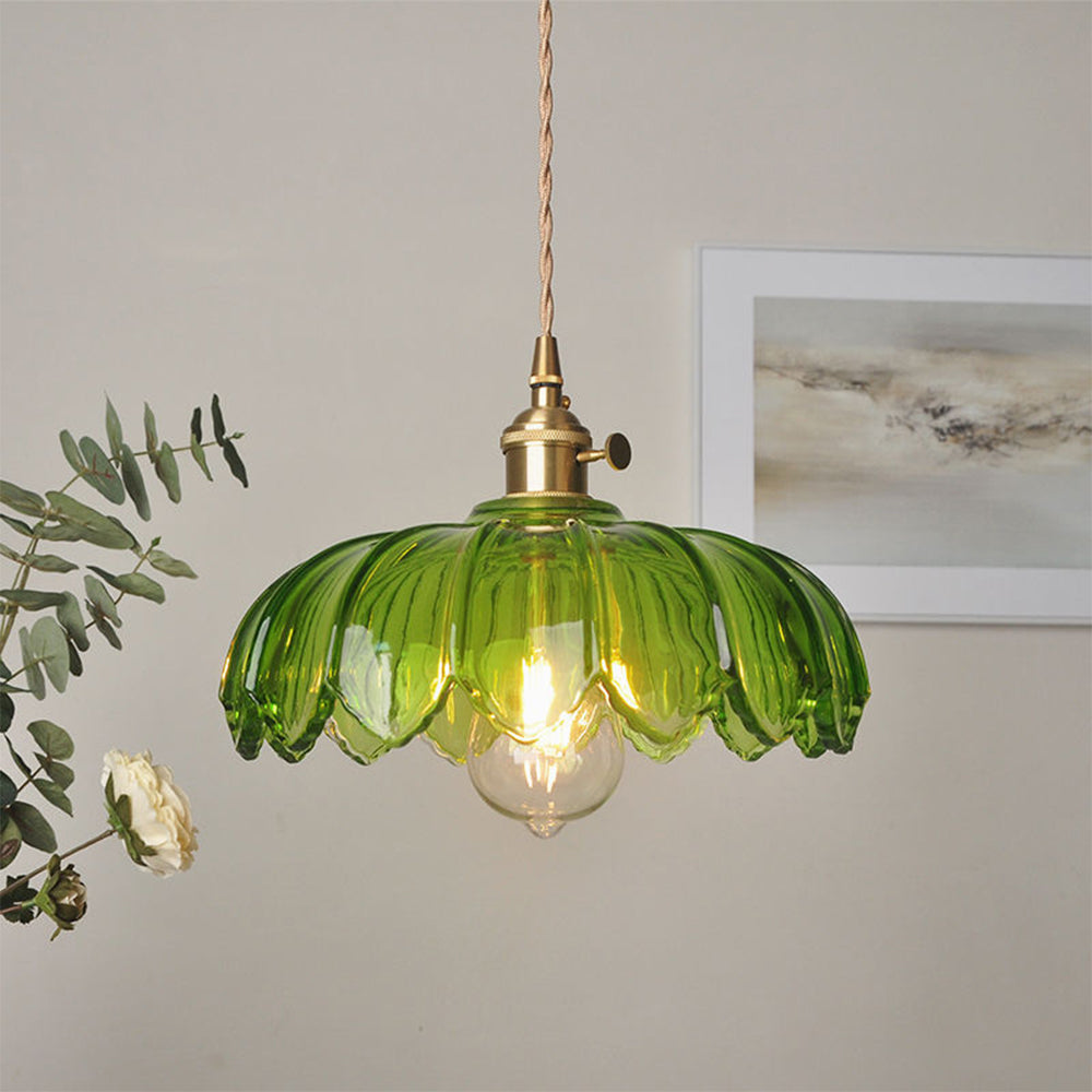 Hanglamp Bloemglas — vier kleuren, fitting E27, 25 cm — afbeelding 1