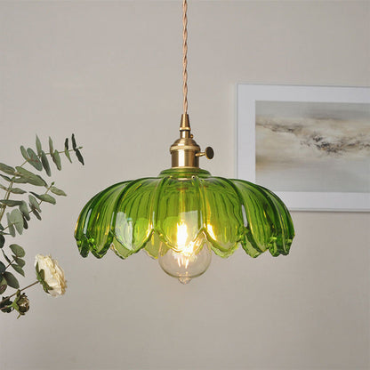 Hanglamp Bloemglas — vier kleuren, fitting E27, 25 cm — afbeelding 1