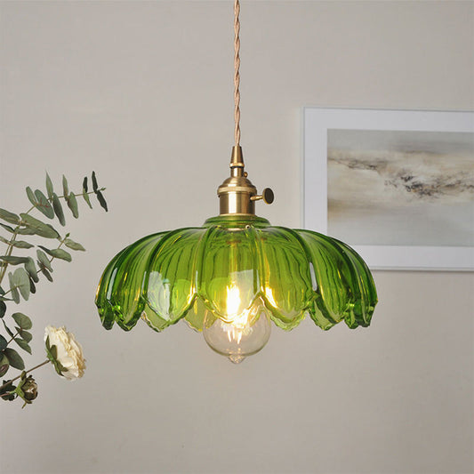 Hanglamp Bloemglas — vier kleuren, fitting E27, 25 cm — afbeelding 1