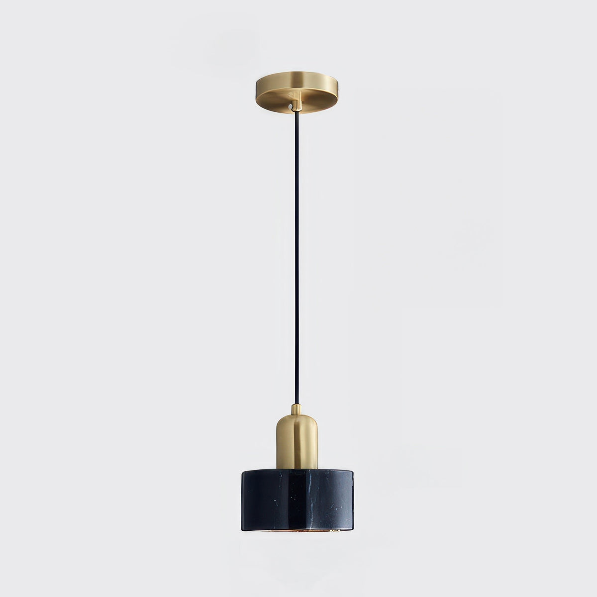 Hanglamp Cilinder — messing, notenhout en acryl — afbeelding 4