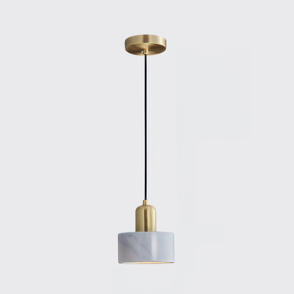 Hanglamp Cilinder — messing, notenhout en acryl — afbeelding 3