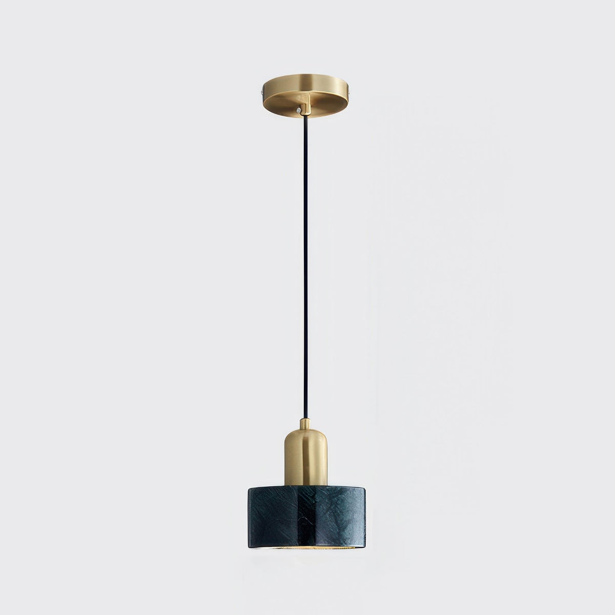 Hanglamp Cilinder — messing, notenhout en acryl — afbeelding 5