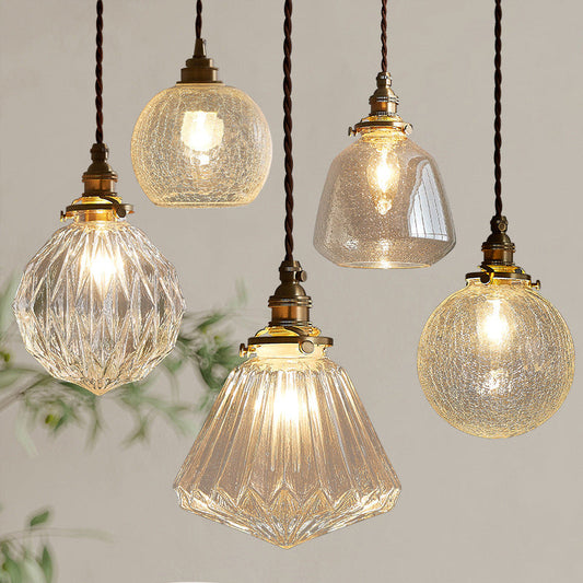 Hanglamp Kristalglas — transparante kap, fitting E27 — afbeelding 1