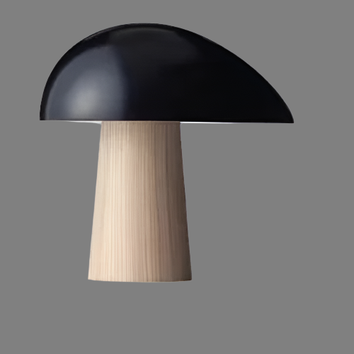 Tafellamp Juno — metaal en hout, 28 cm hoog — afbeelding 3