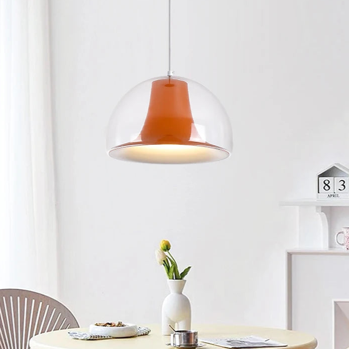 Hanglamp Halfrond — glas en metaal, fitting E27 — afbeelding 4