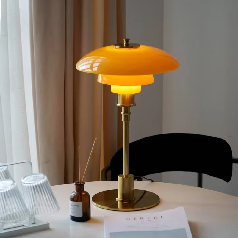 Tafellamp Glas en IJzer — dimbaar, 47 cm hoog — afbeelding 1