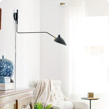 Wandlamp Zwenkarm — draaibare kap, 60 tot 140 cm — afbeelding 4