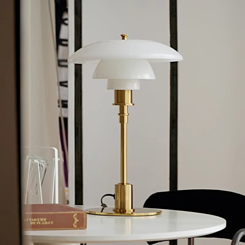 Tafellamp Glas en IJzer — dimbaar, 47 cm hoog — afbeelding 3