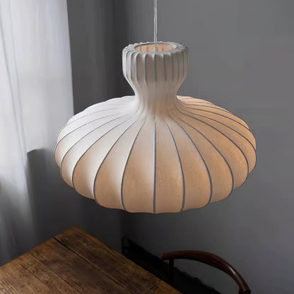 Hanglamp Geplooide Zijde — moerbeizijde, drie maten — afbeelding 4