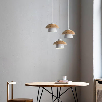 Hanglamp Steen en Hout — metaal en hout, fitting E27 — afbeelding 4
