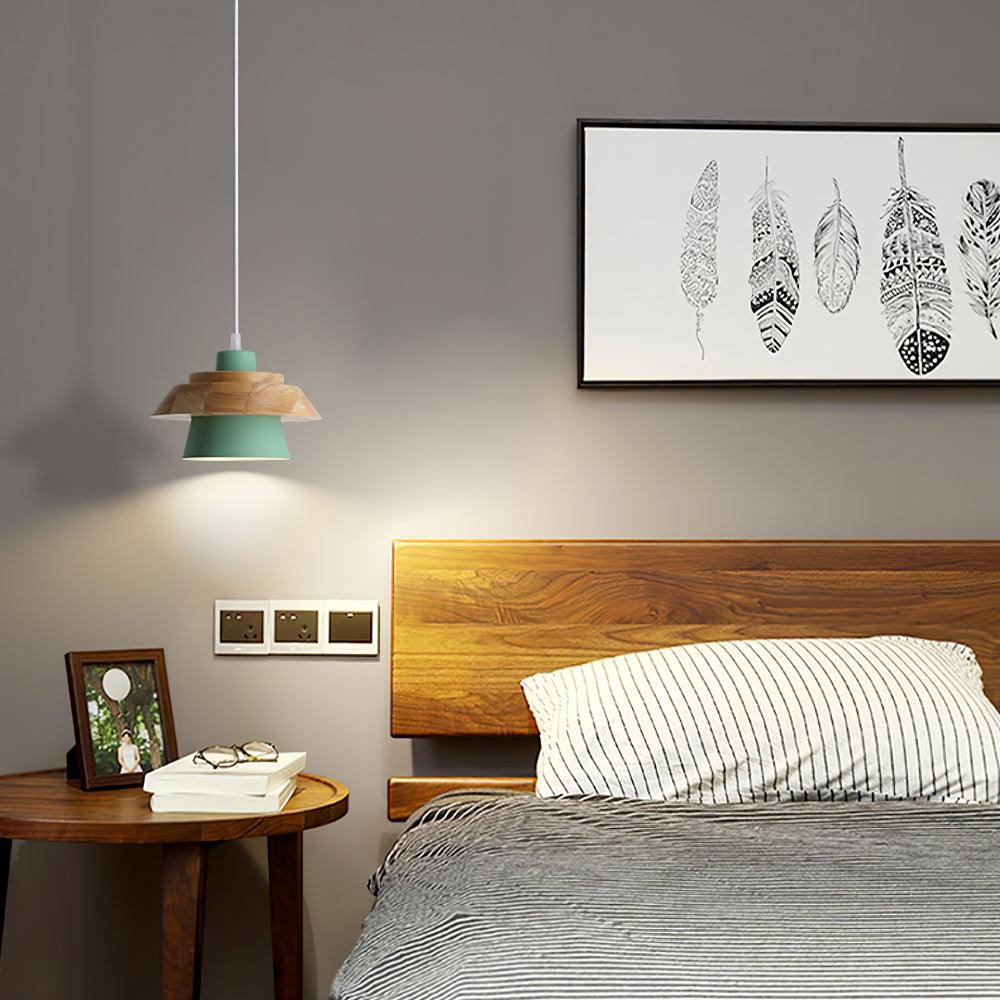 Hanglamp Steen en Hout — metaal en hout, fitting E27 — afbeelding 5