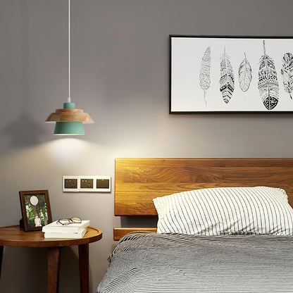 Hanglamp Steen en Hout — metaal en hout, fitting E27 — afbeelding 5