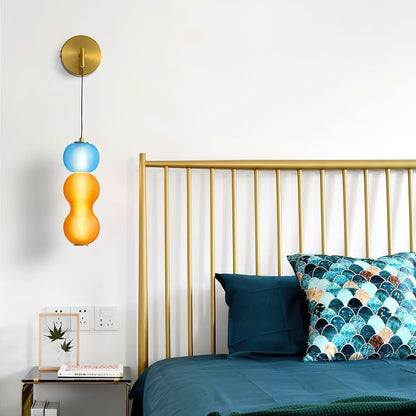 Wandlamp Klokbloem — goudkleurig, twee hoogtes — afbeelding 2