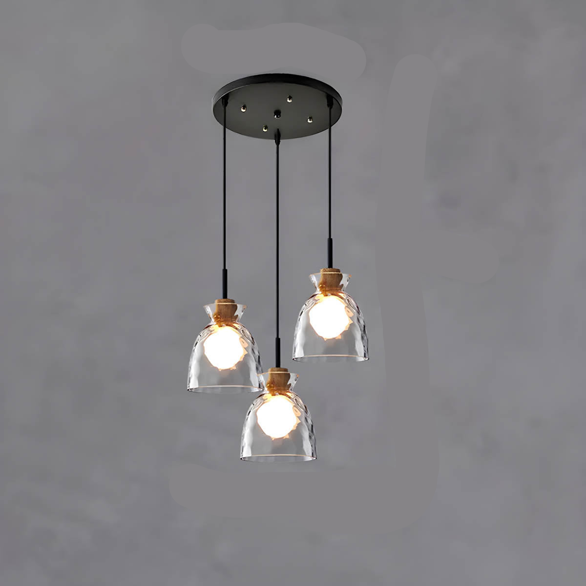 Kroonluchter Glas — één of drie lichtpunten, E27 — afbeelding 4