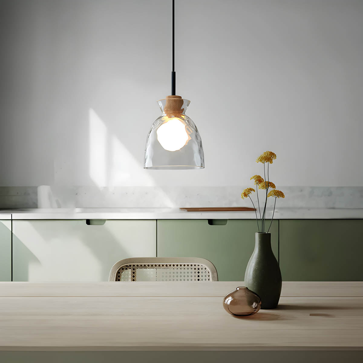 Kroonluchter Glas — één of drie lichtpunten, E27 — afbeelding 2
