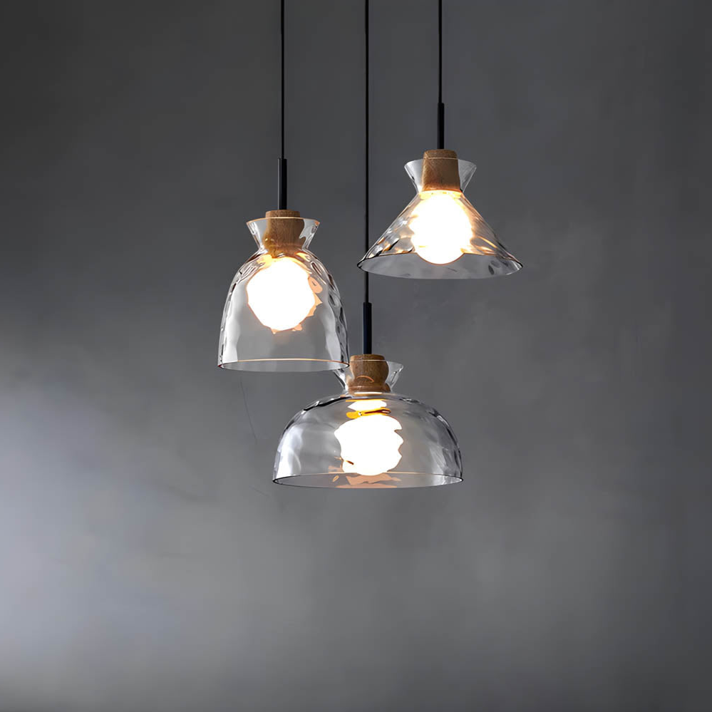 Kroonluchter Glas — één of drie lichtpunten, E27 — afbeelding 1
