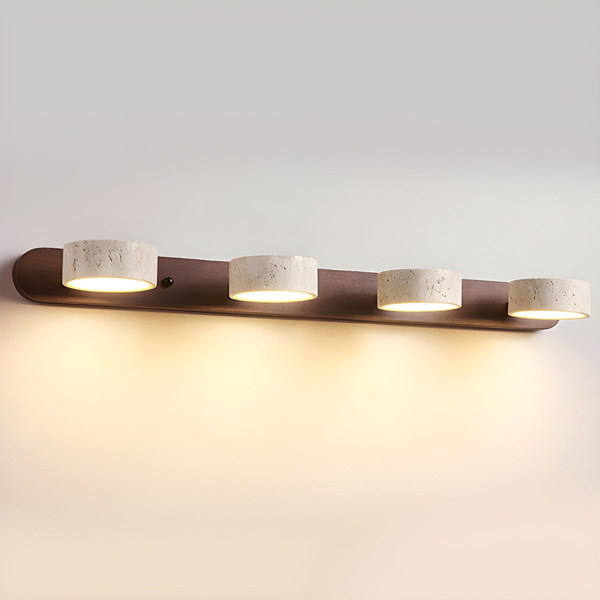 Wandlamp Travertijn Duo — hout, twee tot vier lichten — afbeelding 6