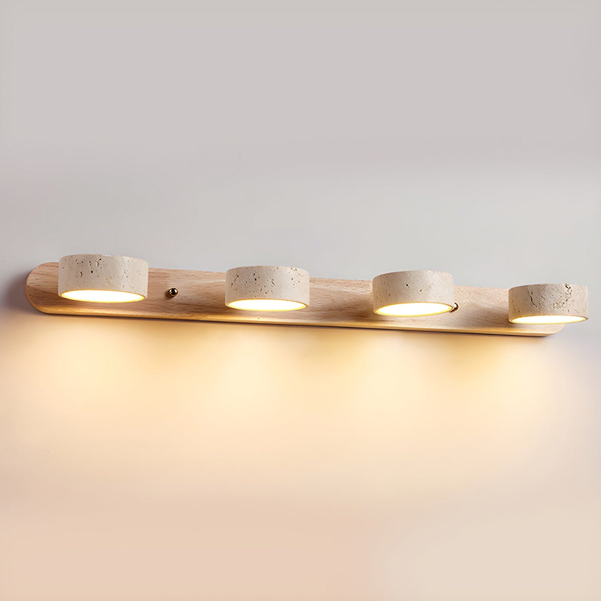 Wandlamp Travertijn Duo — hout, twee tot vier lichten — afbeelding 7