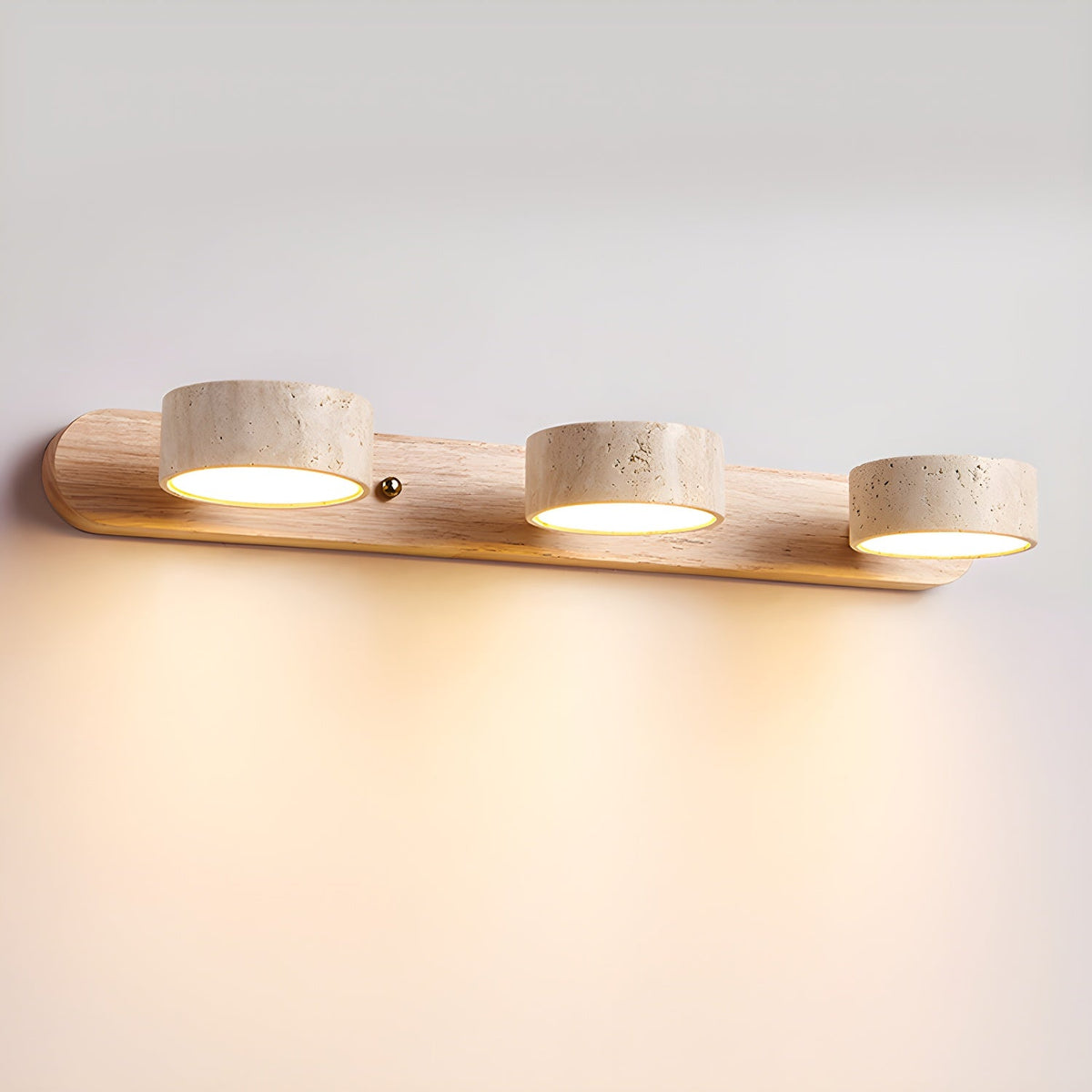 Wandlamp Travertijn Duo — hout, twee tot vier lichten — afbeelding 5