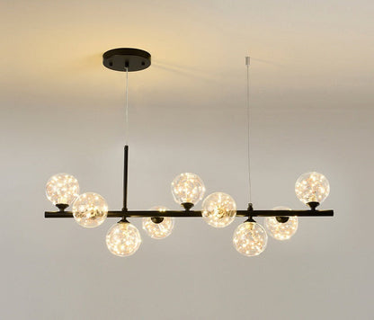 Hanglamp Vormlux Linea — ijzer en glas, 83 cm breed — afbeelding 12