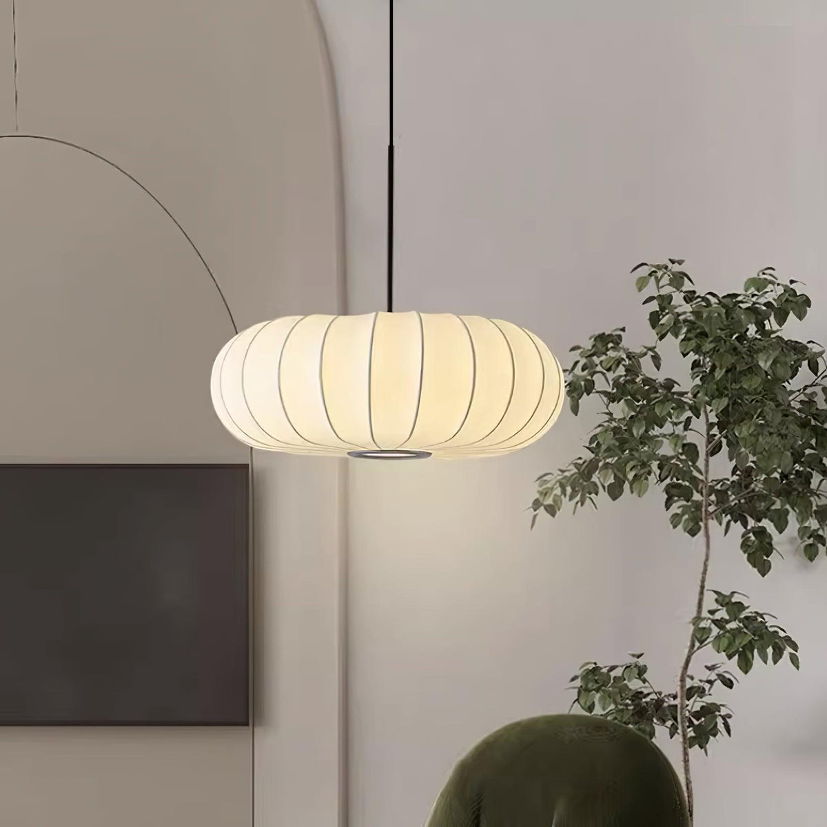Hanglamp Verona — metaal en zijde, drie maten — afbeelding 3