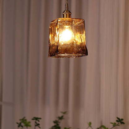 Hanglamp Bruinglas — messing en glas, drie maten — afbeelding 4