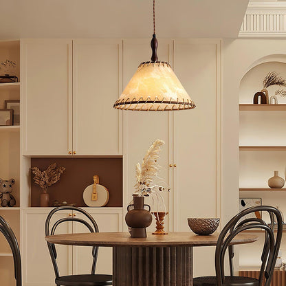 Hanglamp Naturel — hout, stof en metaal, vier maten — afbeelding 5
