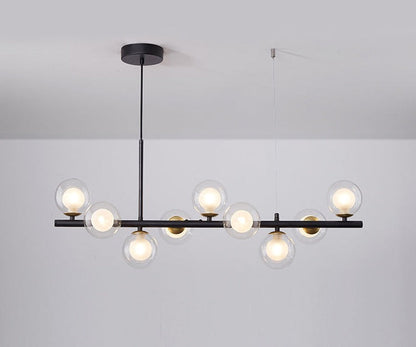 Hanglamp Vormlux Linea — ijzer en glas, 83 cm breed — afbeelding 8