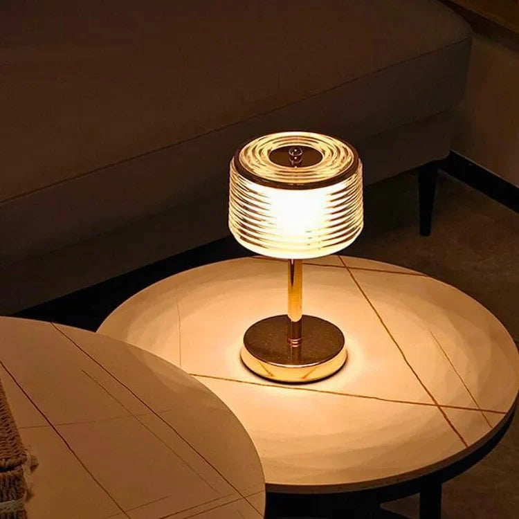 Tafellamp Ring — goudkleurig, drie lichtkleuren — afbeelding 1