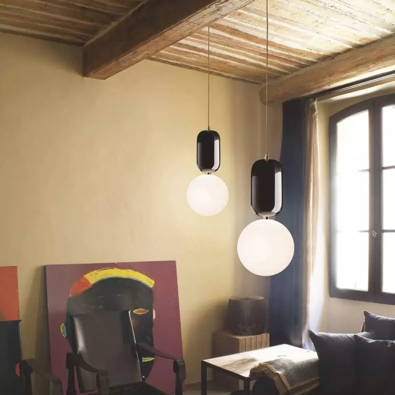 Hanglamp Bol — glas en aluminium, fitting G9 — afbeelding 1