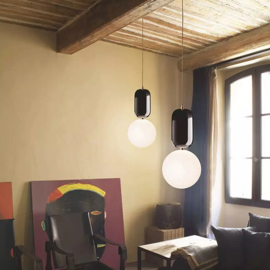 Hanglamp Bol — glas en aluminium, fitting G9 — afbeelding 1