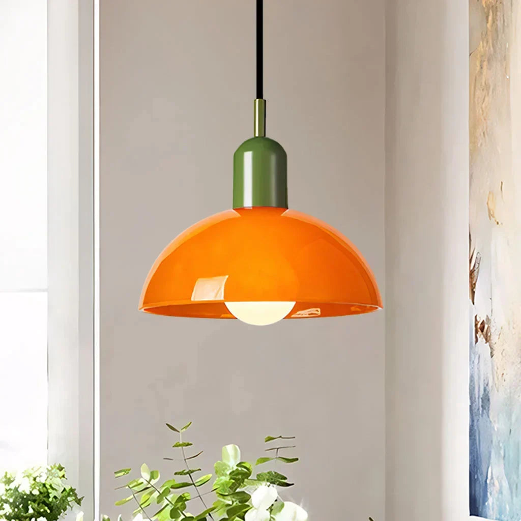 Hanglamp Schaal — gekleurd glas, twee maten — afbeelding 1