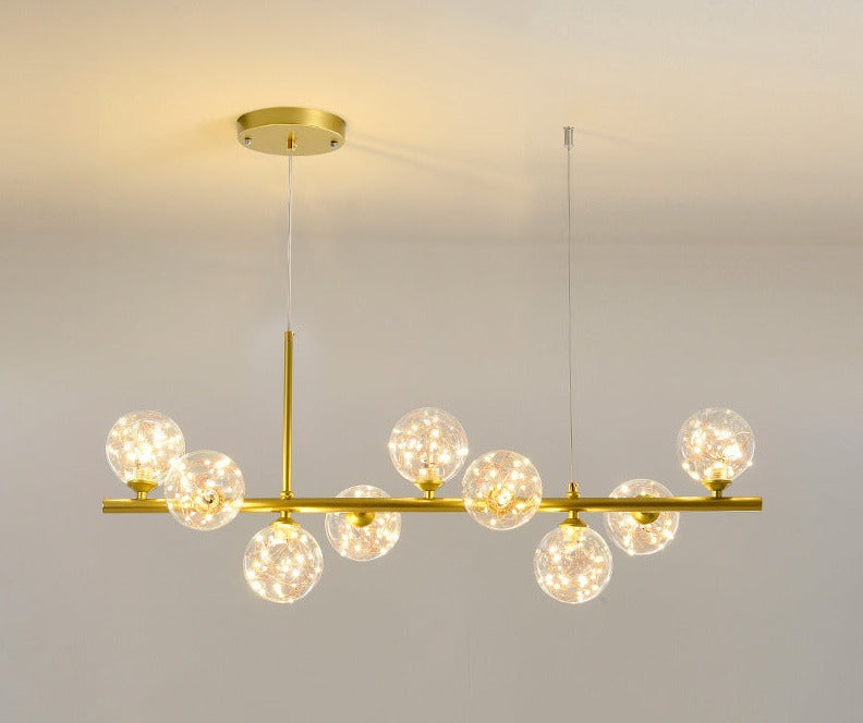 Hanglamp Vormlux Linea — ijzer en glas, 83 cm breed — afbeelding 13