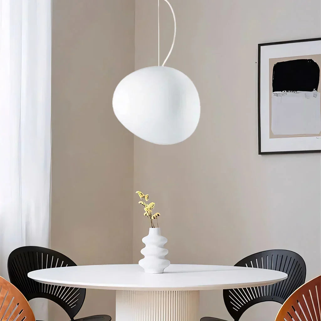 Hanglamp Kiezel — wit matglas, vier maten — afbeelding 4