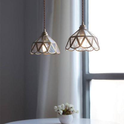 Hanglamp Messing en Glas — snoer 120 cm, drie maten — afbeelding 2