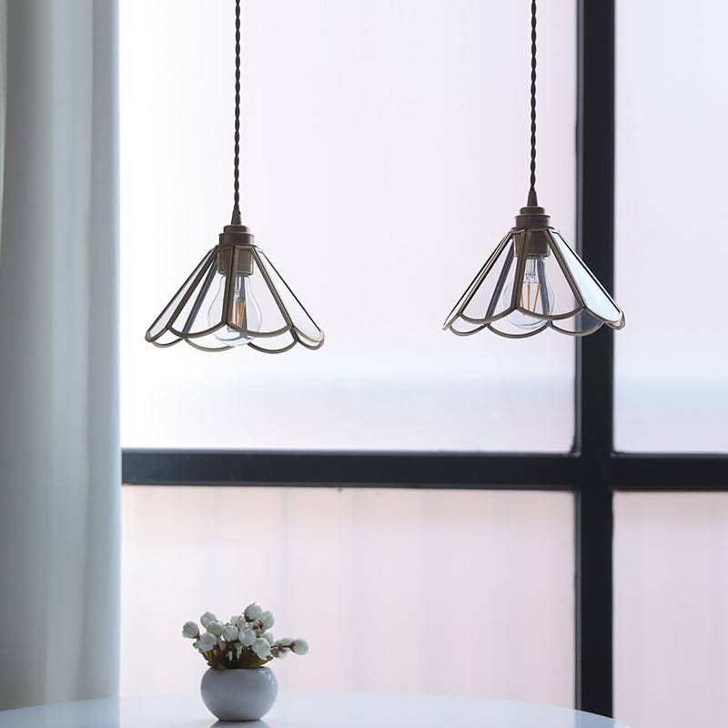Hanglamp Messing en Glas — snoer 120 cm, drie maten — afbeelding 3