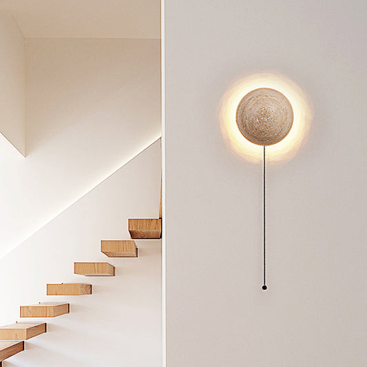 Wandlamp Travertijn Crème — nordische stijl, 15 cm — afbeelding 1