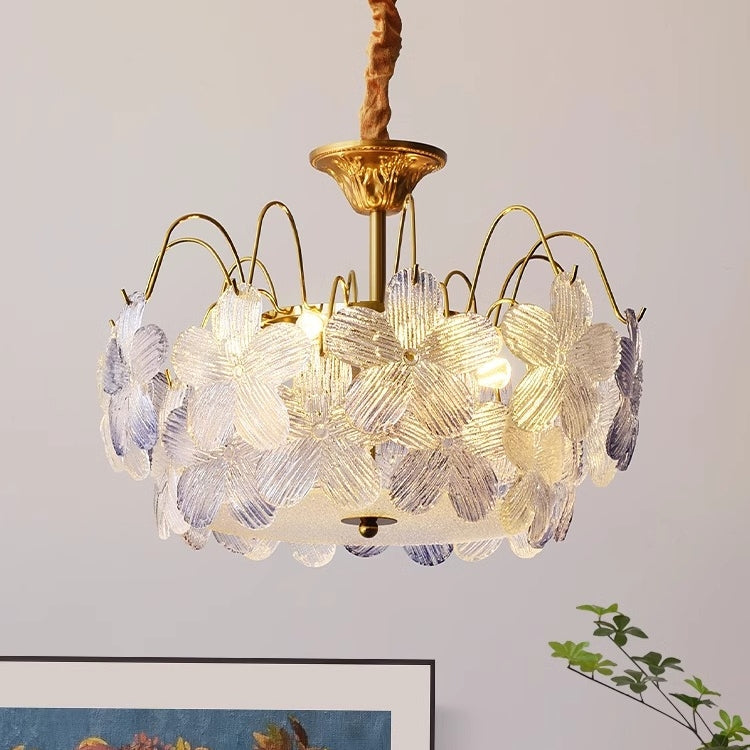 Kroonluchter Bloemglas — gekleurd glas, fitting E14 — afbeelding 2