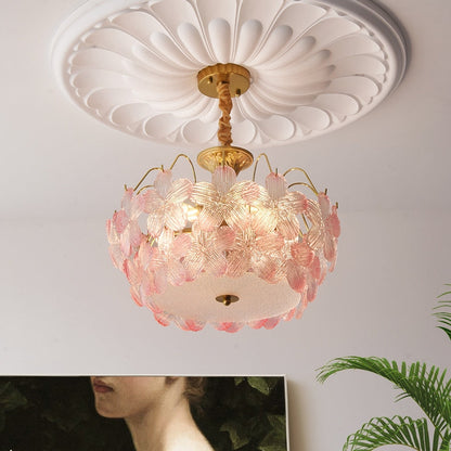 Kroonluchter Bloemglas — gekleurd glas, fitting E14 — afbeelding 4