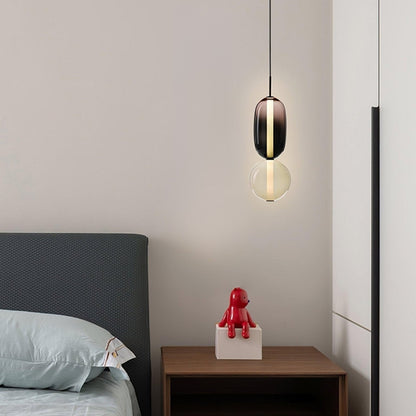 Hanglamp Kandij — gekleurd glas, geïntegreerde led — afbeelding 2